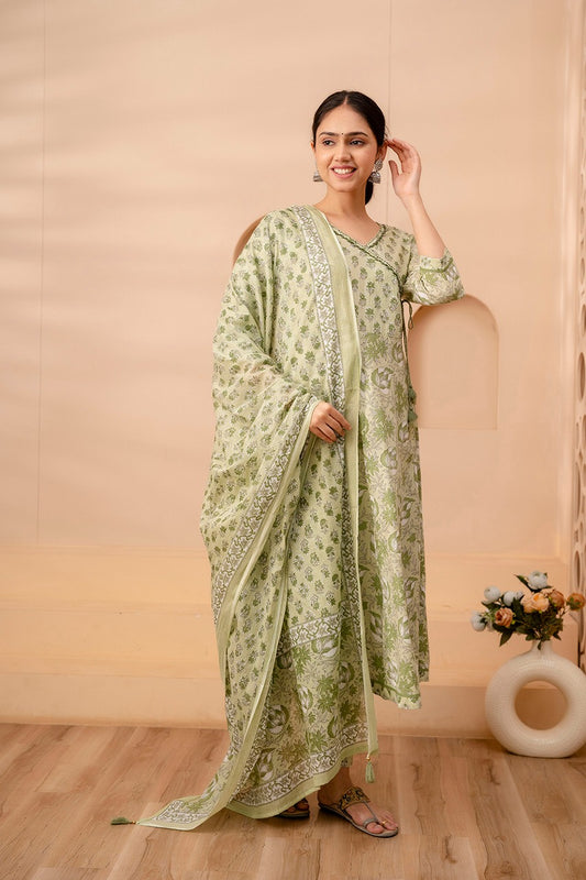 Light Green Suit Set with Dupatta