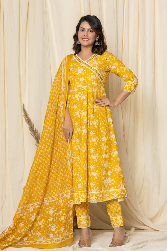 Mustard Suit Set with Dupatta