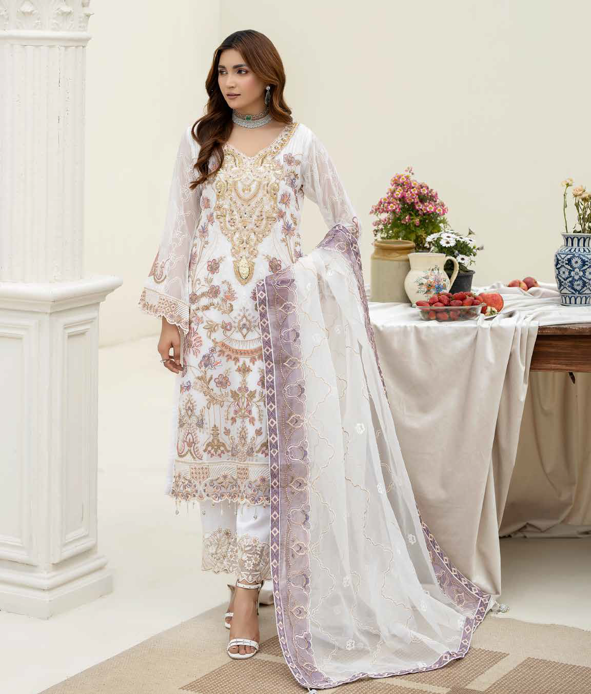 White Pakistani Suit