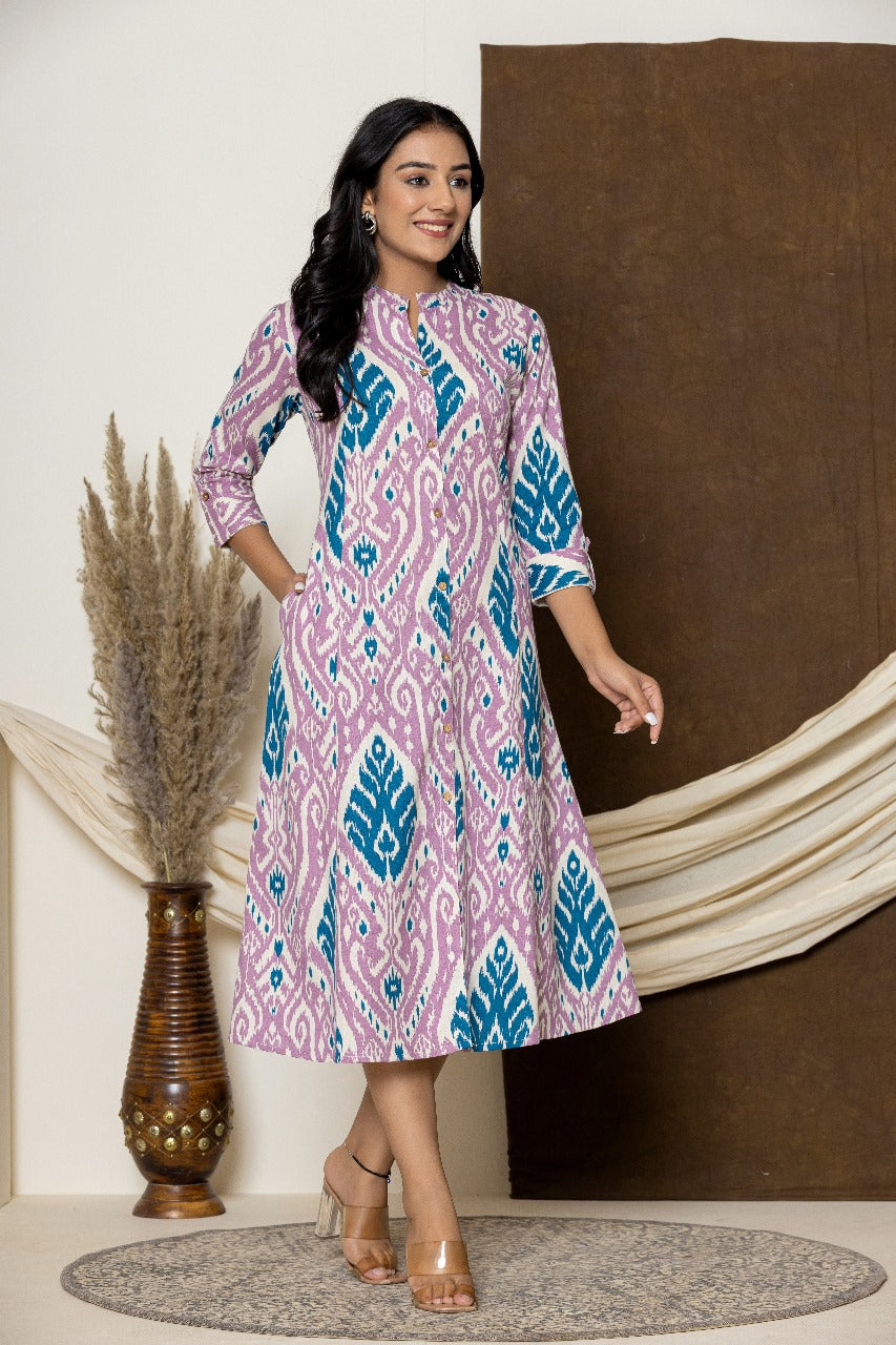 Onion Blue Printed Dress