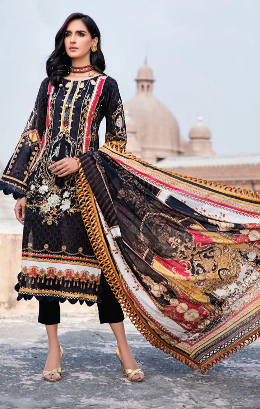 Black Pakistani Lawn Suit